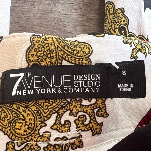 New York & Company 7th Avenue THE MADIE Womens Pants Sz 8 Brocade Pattern NWT - Picture 5 of 16